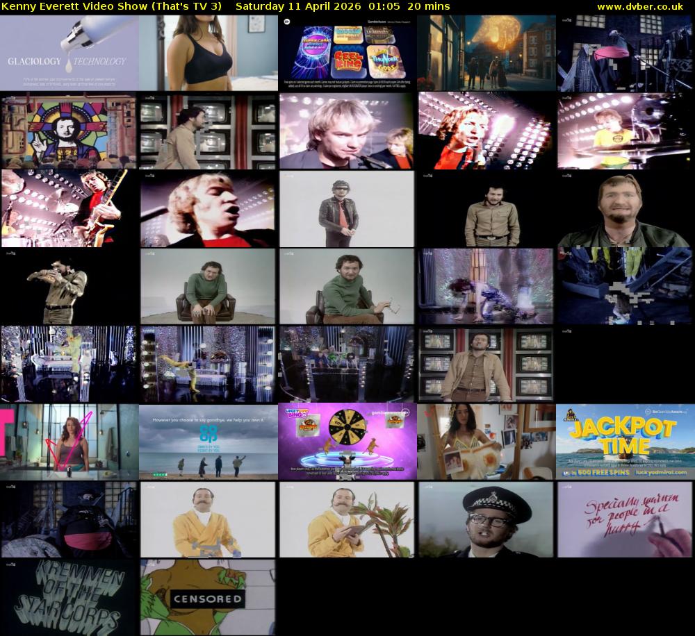 Kenny Everett Video Show (That's TV 3) Saturday 11 April 2026 01:05 - 01:25