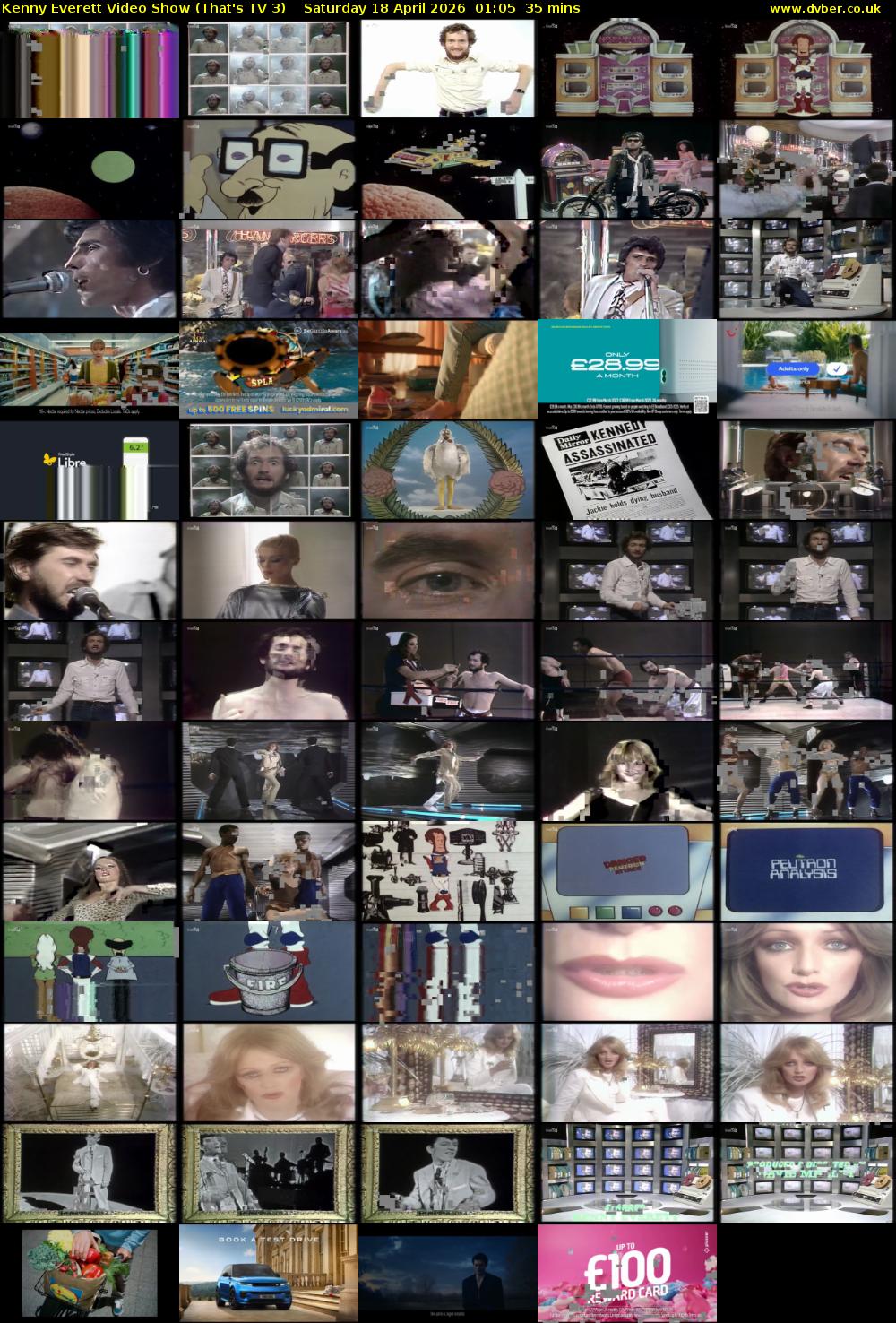 Kenny Everett Video Show (That's TV 3) Saturday 18 April 2026 01:05 - 01:40