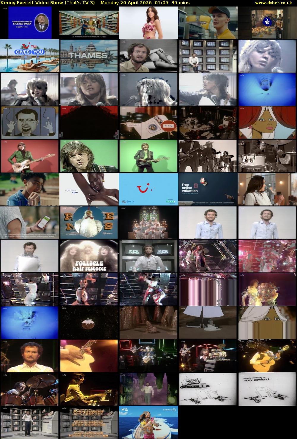 Kenny Everett Video Show (That's TV 3) Monday 20 April 2026 01:05 - 01:40