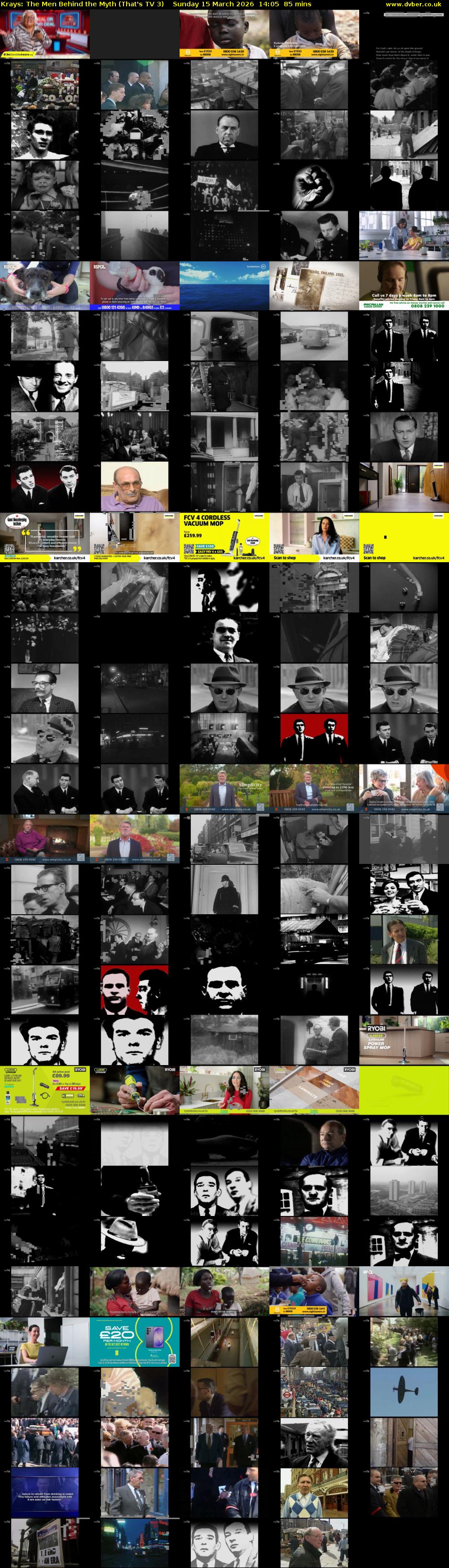 Krays: The Men Behind the Myth (That's TV 3) Sunday 15 March 2026 14:05 - 15:30