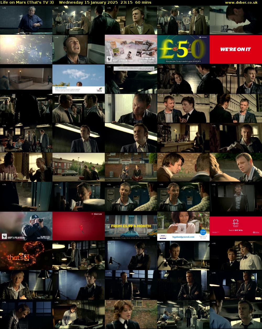 Life on Mars (That's TV 3) Wednesday 15 January 2025 23:15 - 00:15