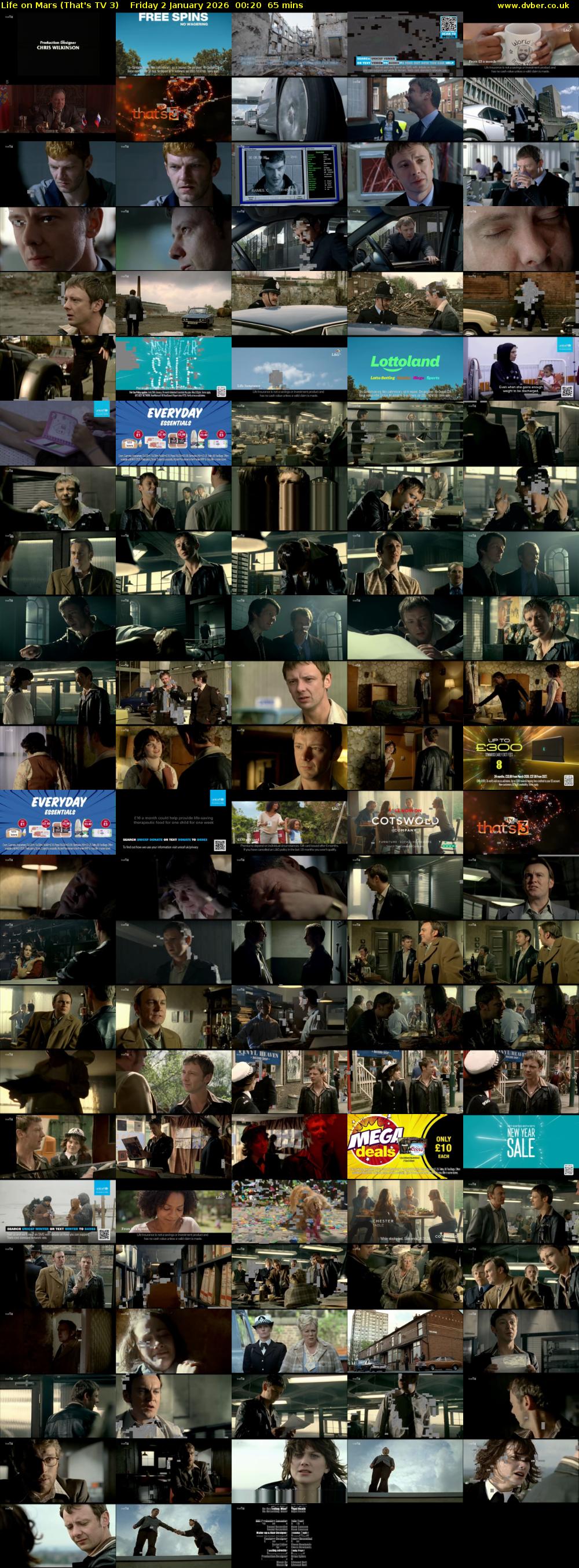 Life on Mars (That's TV 3) Friday 2 January 2026 00:20 - 01:25