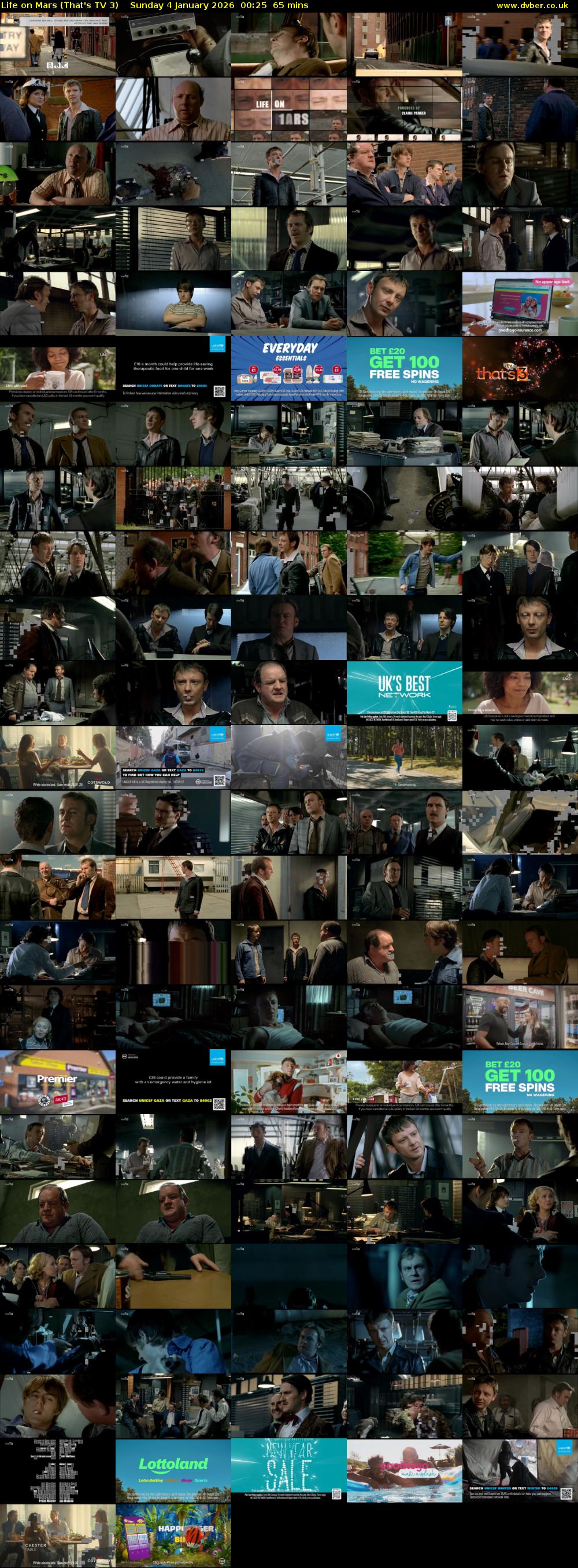 Life on Mars (That's TV 3) Sunday 4 January 2026 00:25 - 01:30