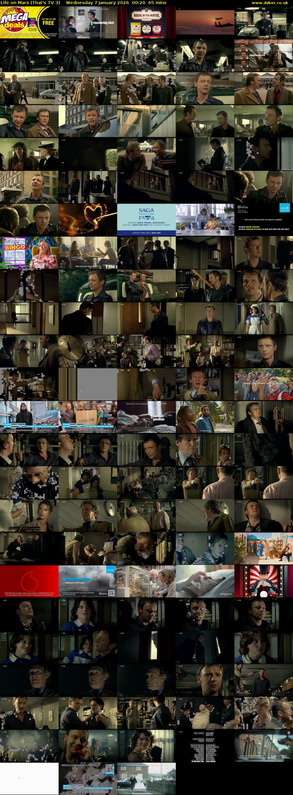 Life on Mars (That's TV 3) Wednesday 7 January 2026 00:20 - 01:25