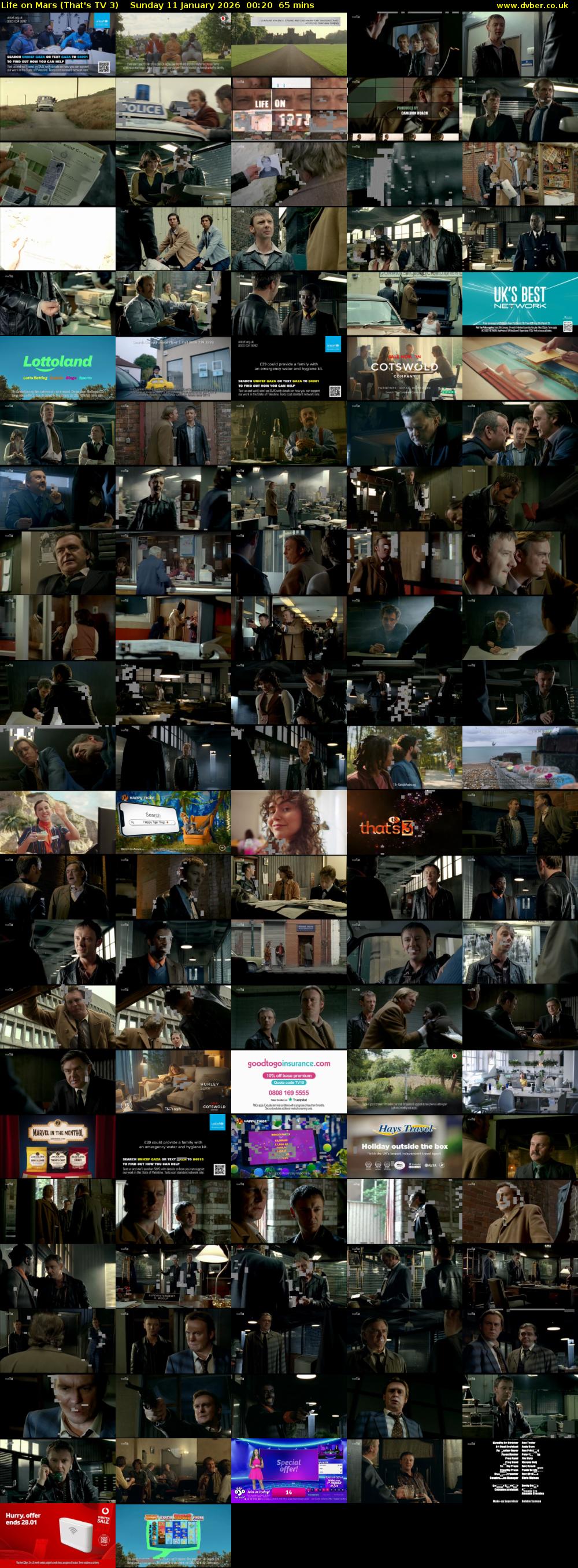 Life on Mars (That's TV 3) Sunday 11 January 2026 00:20 - 01:25