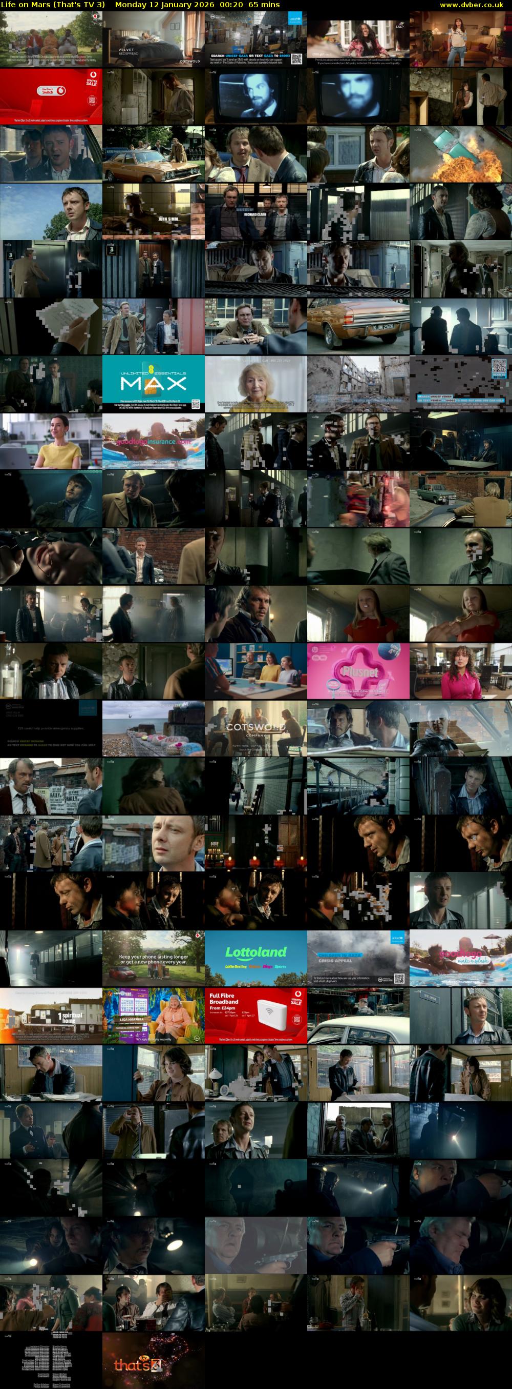 Life on Mars (That's TV 3) Monday 12 January 2026 00:20 - 01:25