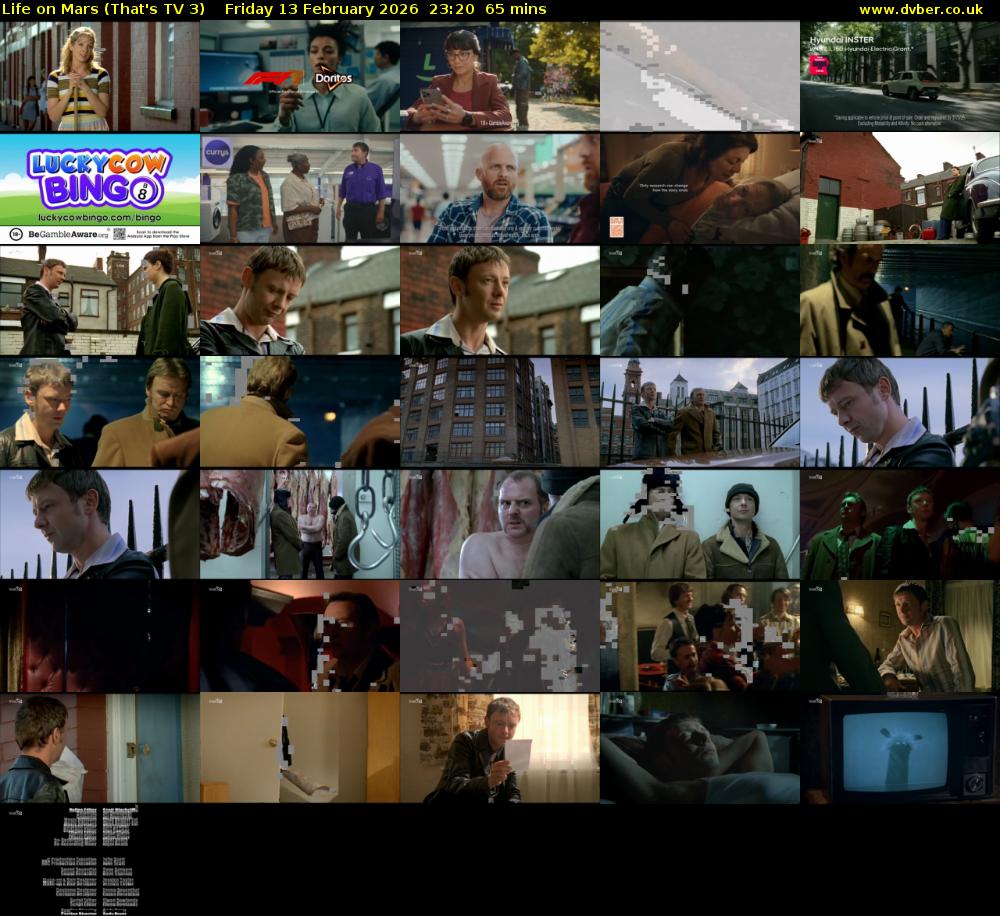 Life on Mars (That's TV 3) Friday 13 February 2026 23:20 - 00:25