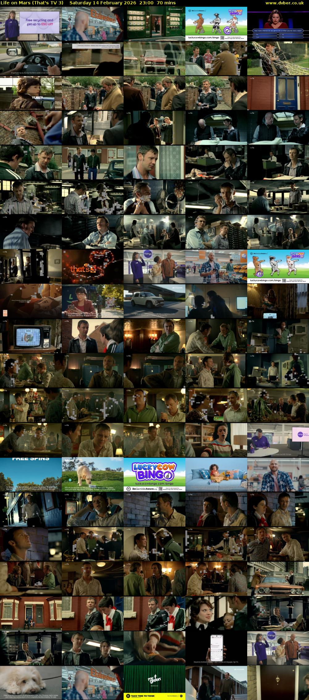 Life on Mars (That's TV 3) Saturday 14 February 2026 23:00 - 00:10