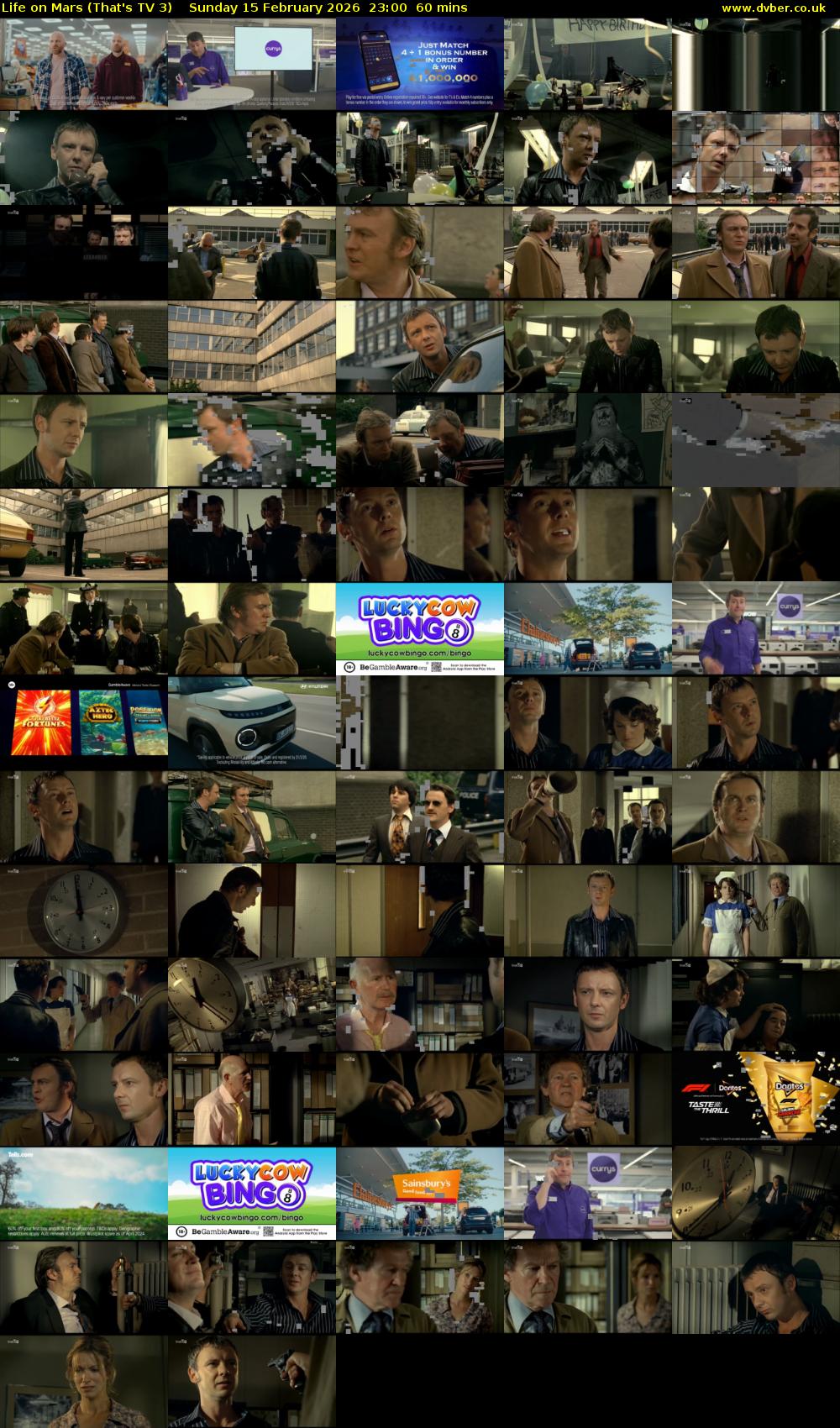 Life on Mars (That's TV 3) Sunday 15 February 2026 23:00 - 00:00