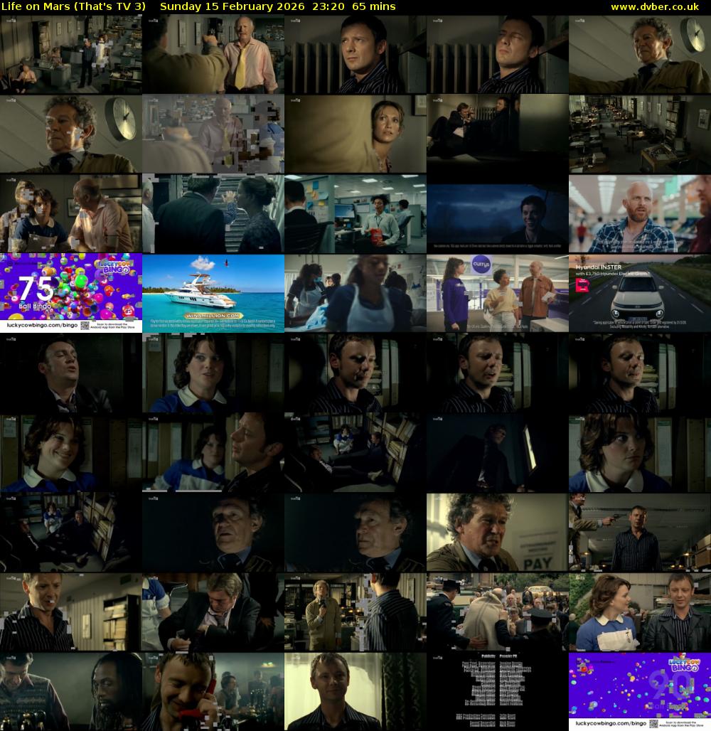 Life on Mars (That's TV 3) Sunday 15 February 2026 23:20 - 00:25