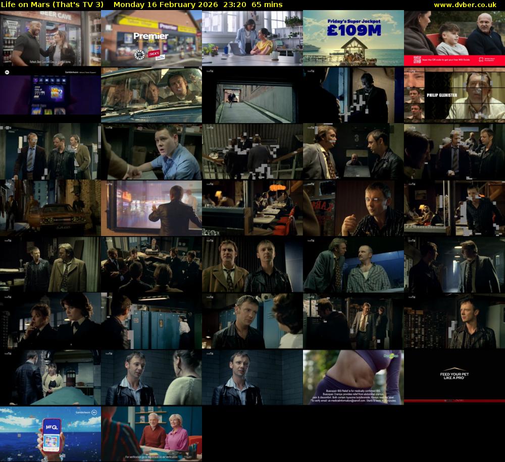 Life on Mars (That's TV 3) Monday 16 February 2026 23:20 - 00:25