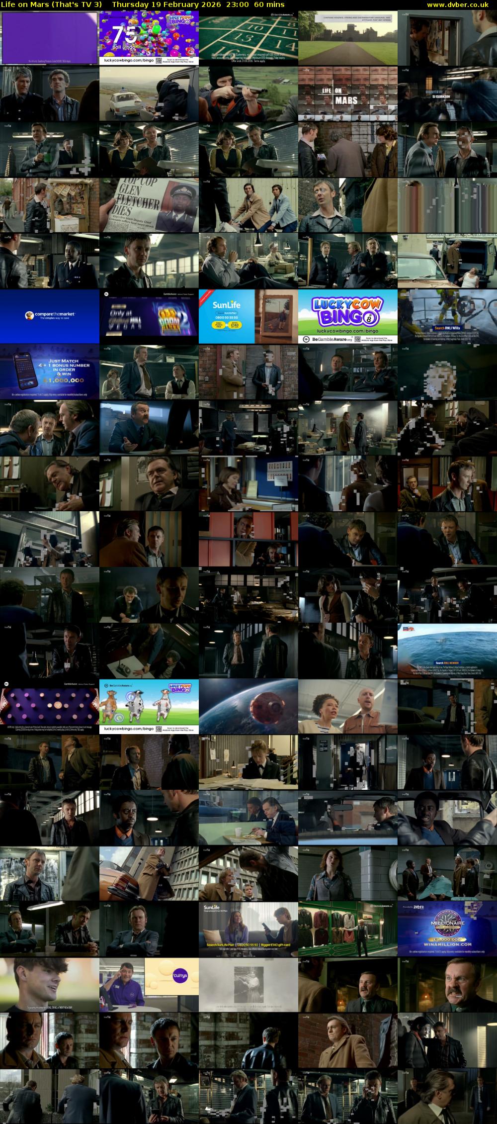 Life on Mars (That's TV 3) Thursday 19 February 2026 23:00 - 00:00