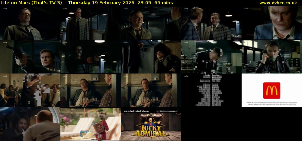 Life on Mars (That's TV 3) Thursday 19 February 2026 23:05 - 00:10