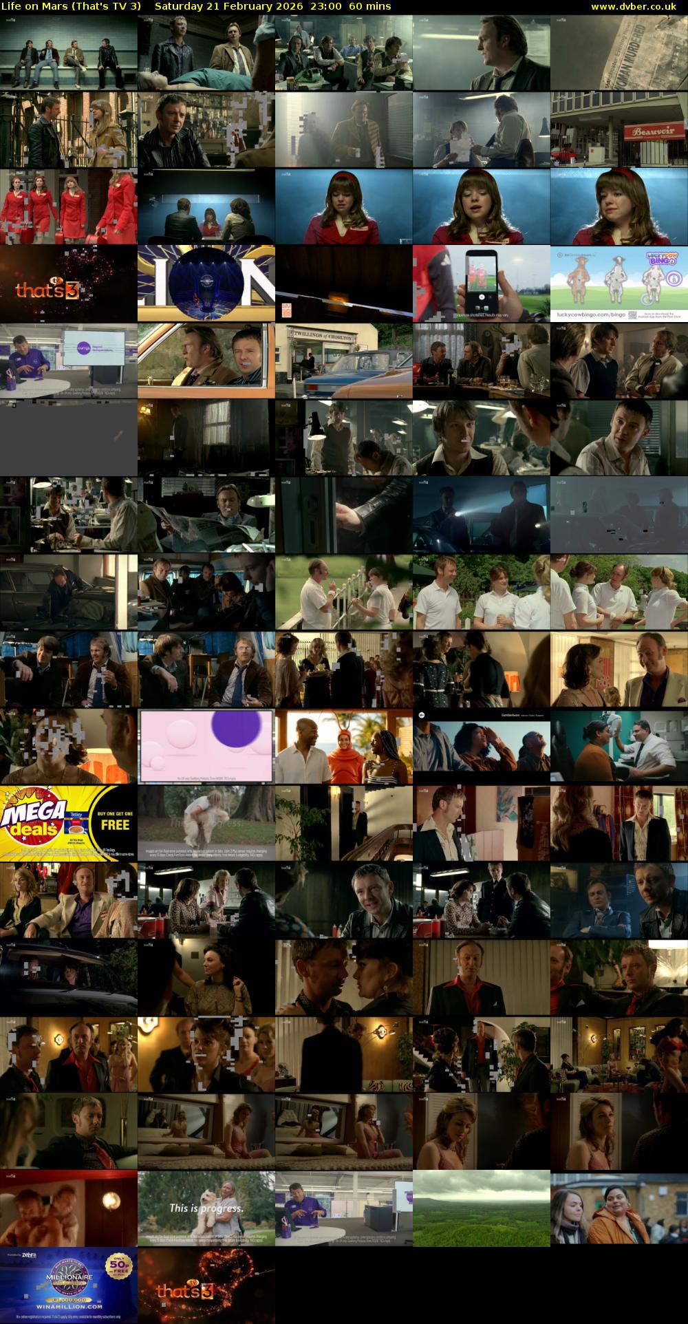 Life on Mars (That's TV 3) Saturday 21 February 2026 23:00 - 00:00