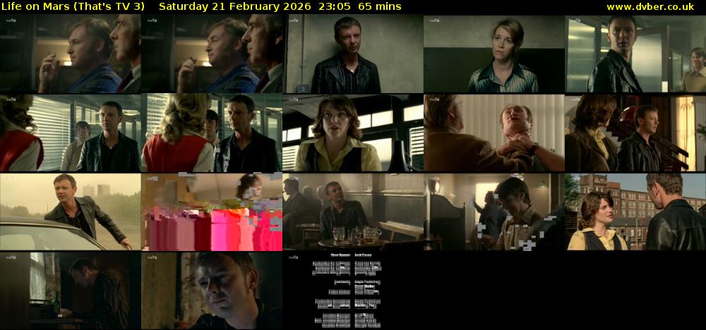 Life on Mars (That's TV 3) Saturday 21 February 2026 23:05 - 00:10