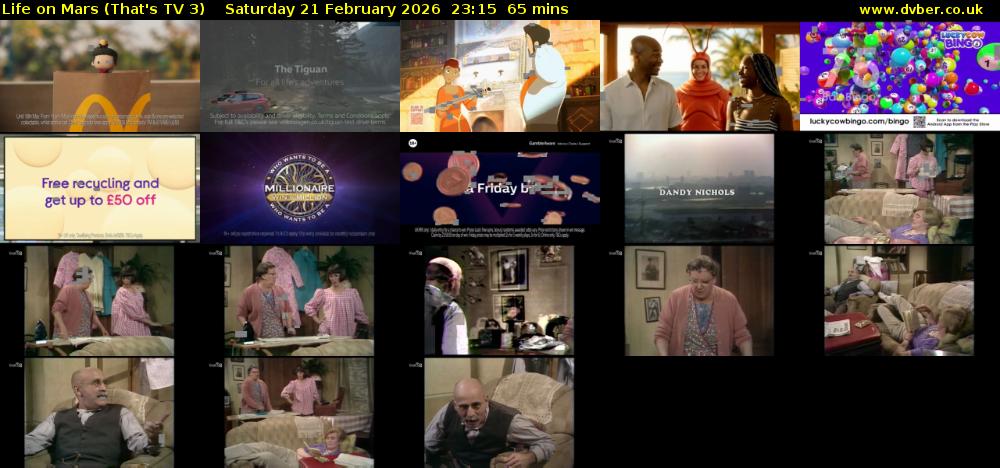 Life on Mars (That's TV 3) Saturday 21 February 2026 23:15 - 00:20