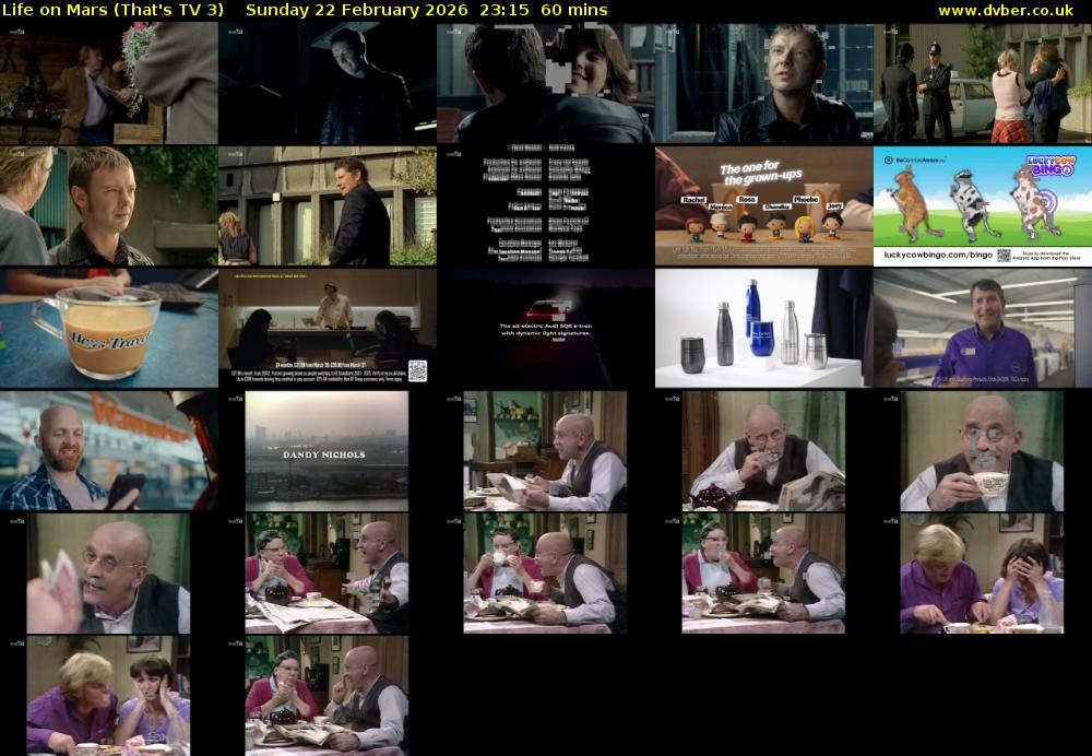 Life on Mars (That's TV 3) Sunday 22 February 2026 23:15 - 00:15