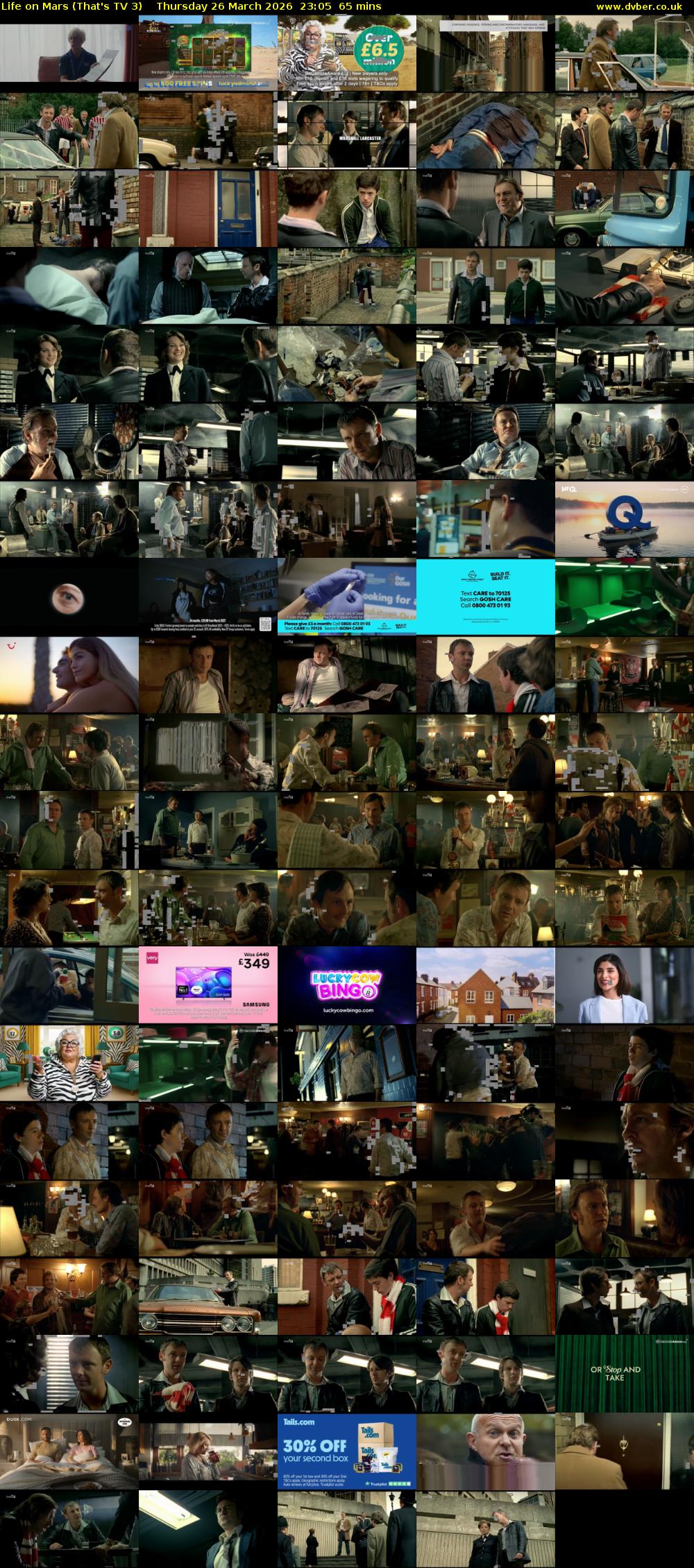 Life on Mars (That's TV 3) Thursday 26 March 2026 23:05 - 00:10