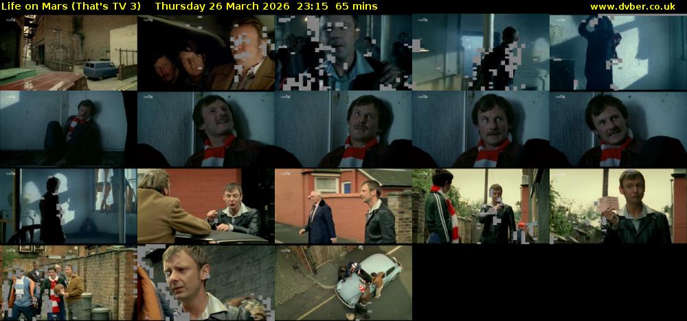 Life on Mars (That's TV 3) Thursday 26 March 2026 23:15 - 00:20