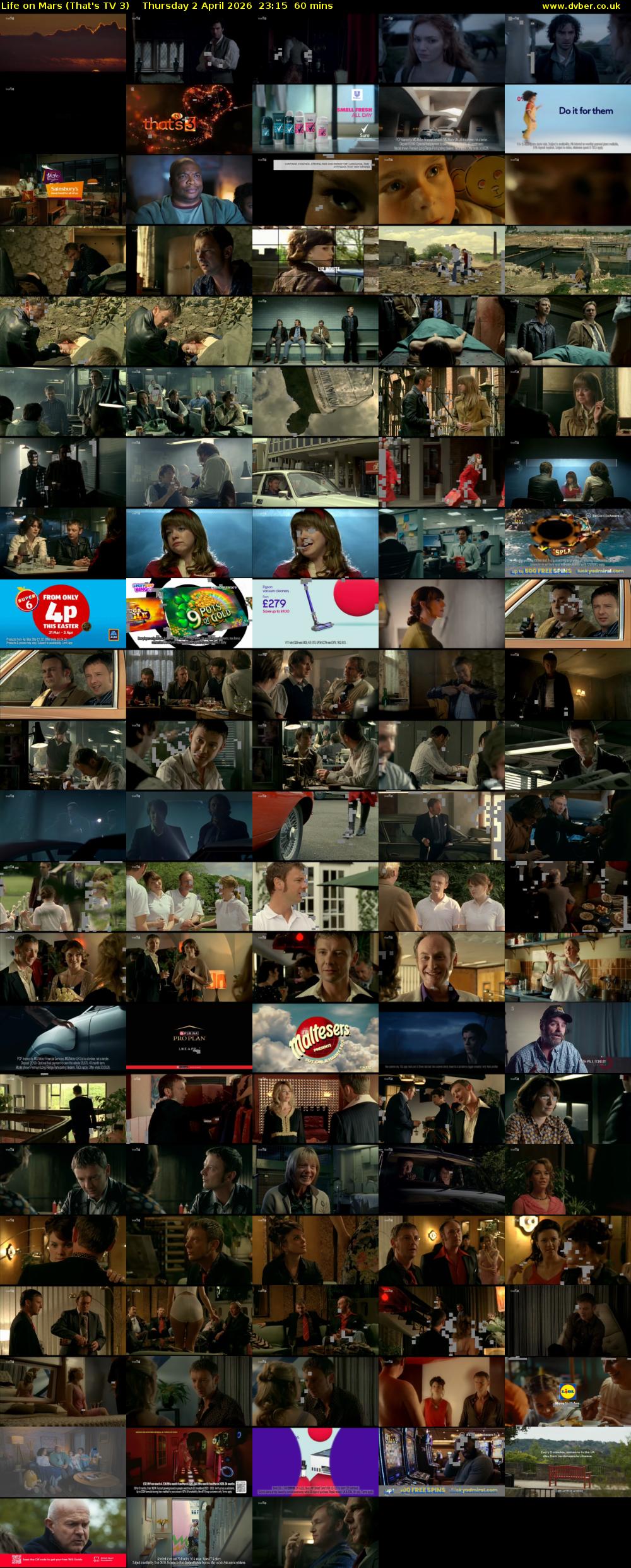 Life on Mars (That's TV 3) Thursday 2 April 2026 23:15 - 00:15