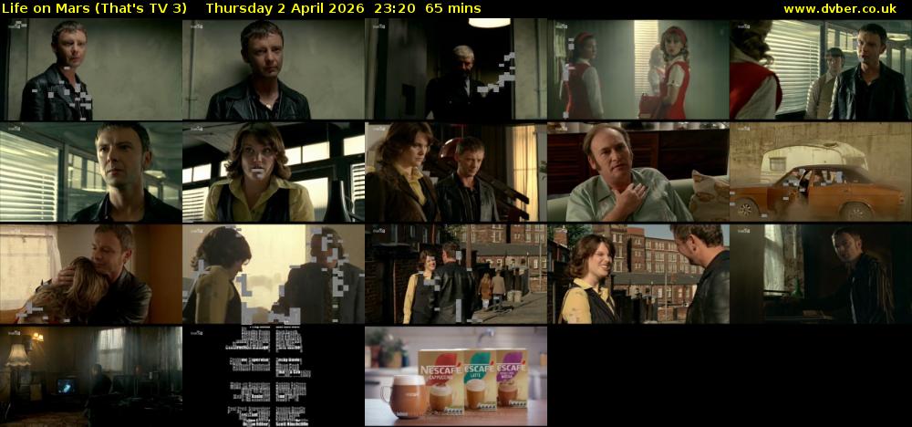 Life on Mars (That's TV 3) Thursday 2 April 2026 23:20 - 00:25