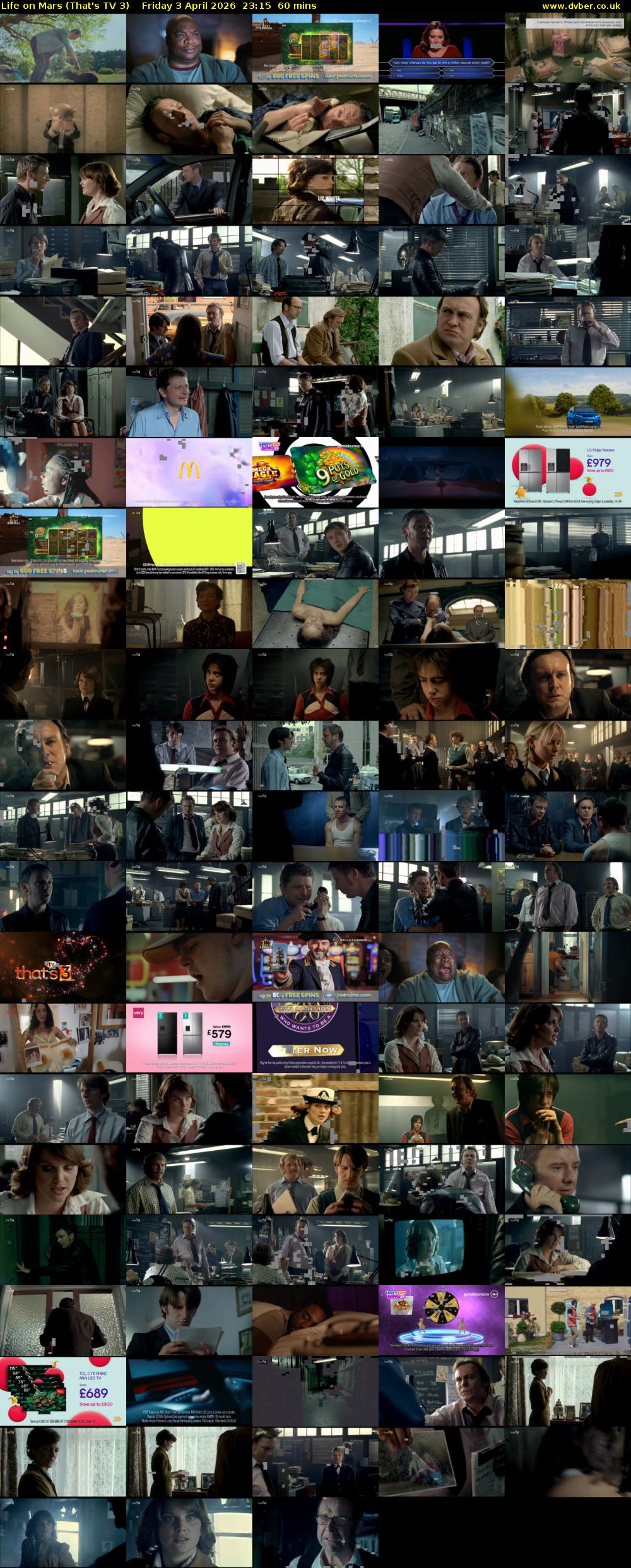 Life on Mars (That's TV 3) Friday 3 April 2026 23:15 - 00:15