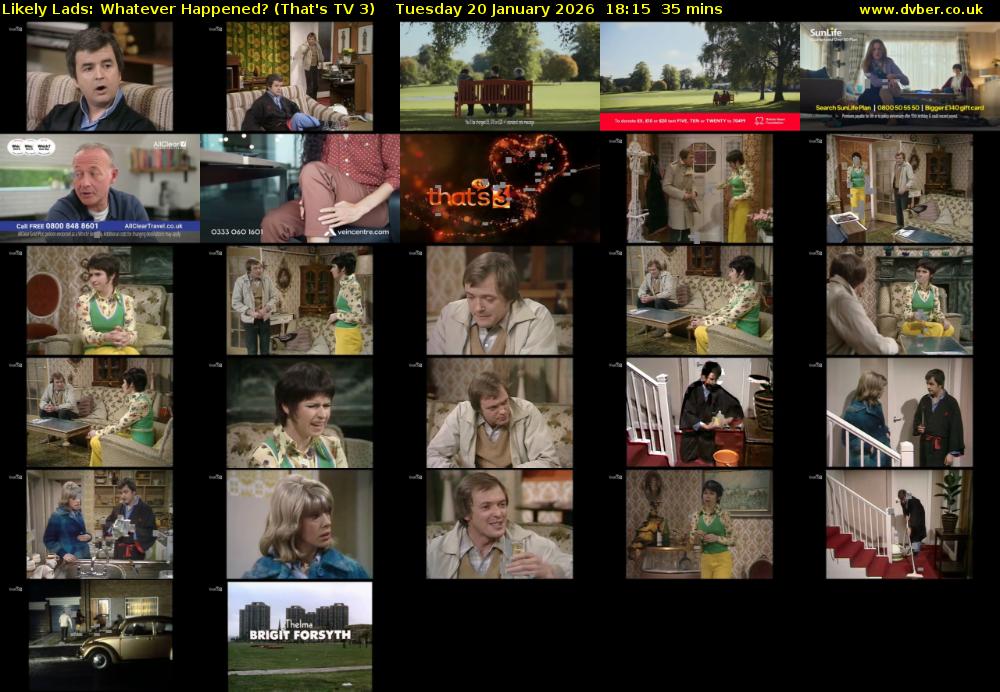 Likely Lads: Whatever Happened? (That's TV 3) Tuesday 20 January 2026 18:15 - 18:50