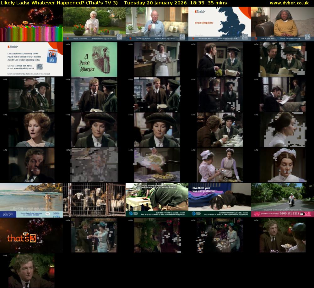 Likely Lads: Whatever Happened? (That's TV 3) Tuesday 20 January 2026 18:35 - 19:10