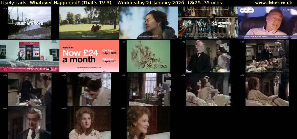 Likely Lads: Whatever Happened? (That's TV 3) Wednesday 21 January 2026 18:25 - 19:00