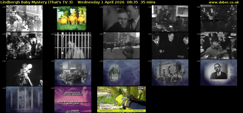 Lindbergh Baby Mystery (That's TV 3) Wednesday 1 April 2026 08:35 - 09:10