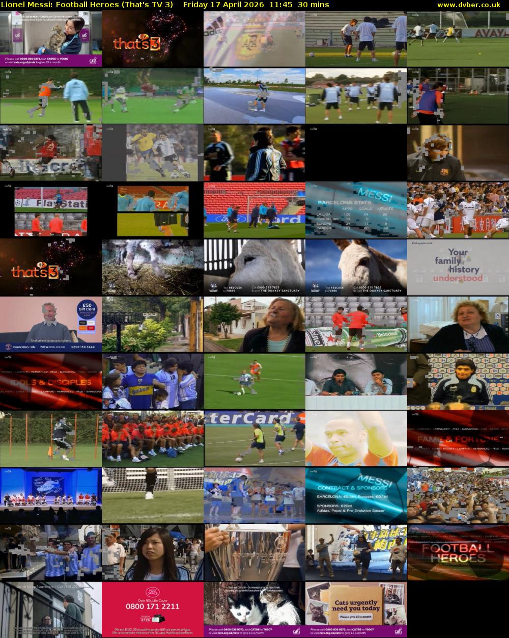 Lionel Messi: Football Heroes (That's TV 3) Friday 17 April 2026 11:45 - 12:15