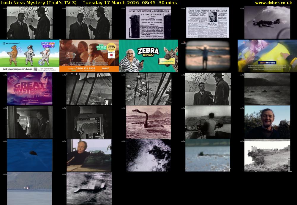 Loch Ness Mystery (That's TV 3) Tuesday 17 March 2026 08:45 - 09:15