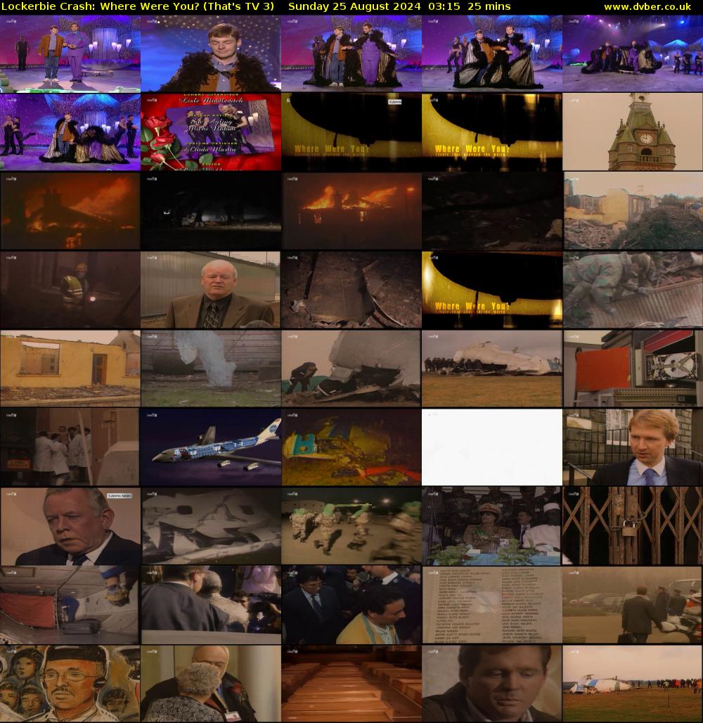 Lockerbie Crash: Where Were You? (That's TV 3) Sunday 25 August 2024 03:15 - 03:40