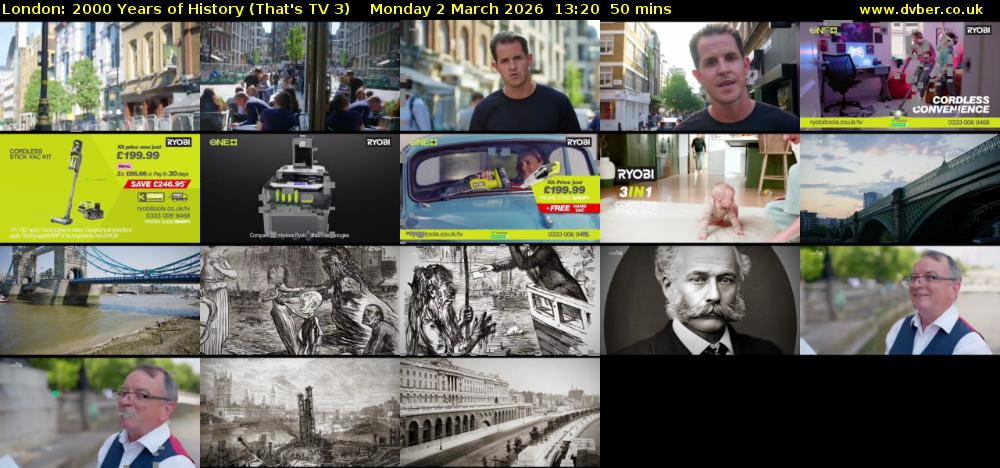 London: 2000 Years of History (That's TV 3) Monday 2 March 2026 13:20 - 14:10