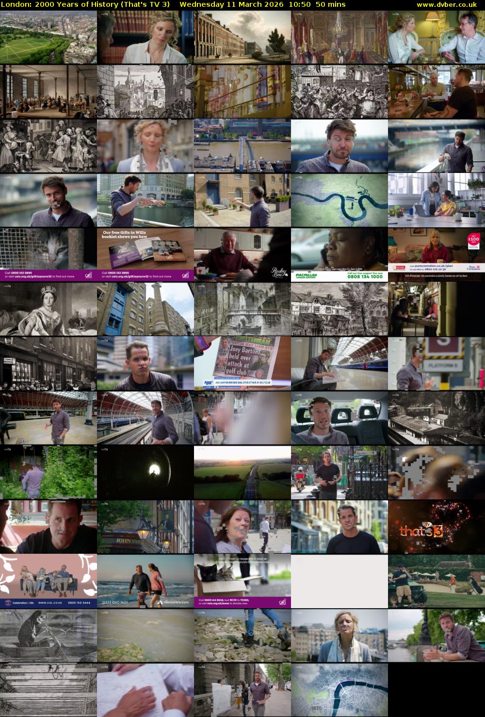 London: 2000 Years of History (That's TV 3) Wednesday 11 March 2026 10:50 - 11:40