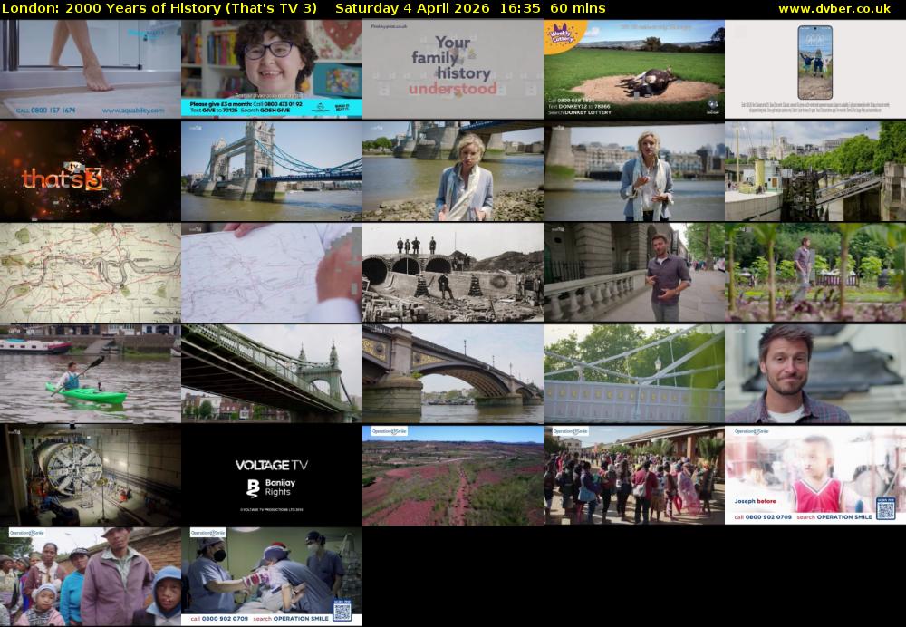 London: 2000 Years of History (That's TV 3) Saturday 4 April 2026 16:35 - 17:35