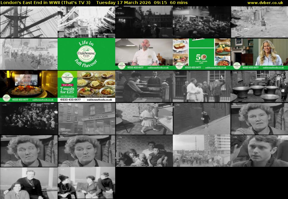 London's East End in WWII (That's TV 3) Tuesday 17 March 2026 09:15 - 10:15