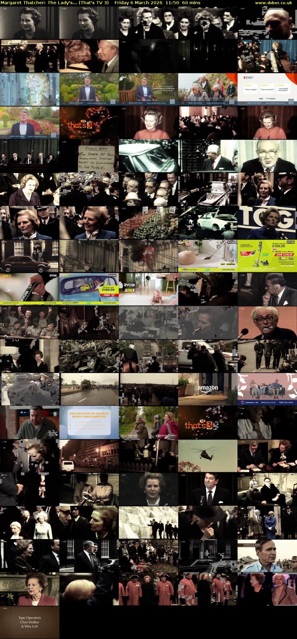 Margaret Thatcher: The Lady's... (That's TV 3) Friday 6 March 2026 11:50 - 12:50