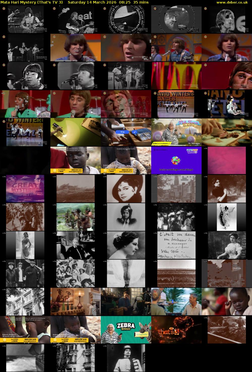 Mata Hari Mystery (That's TV 3) Saturday 14 March 2026 08:25 - 09:00