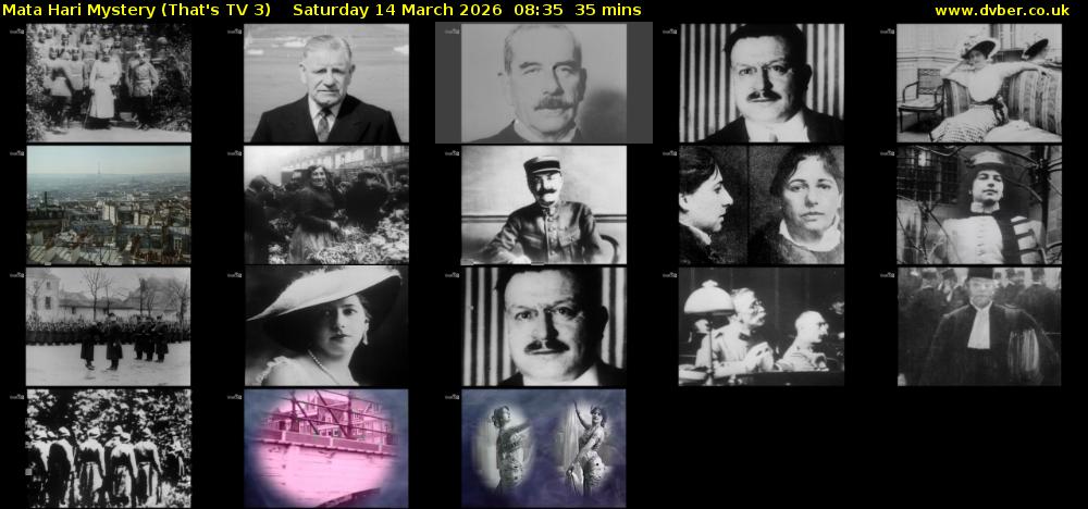 Mata Hari Mystery (That's TV 3) Saturday 14 March 2026 08:35 - 09:10