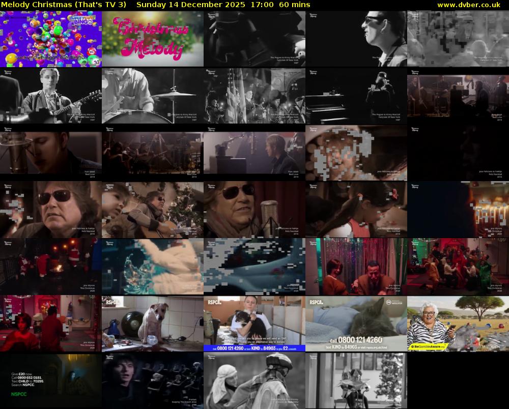 Melody Christmas (That's TV 3) Sunday 14 December 2025 17:00 - 18:00