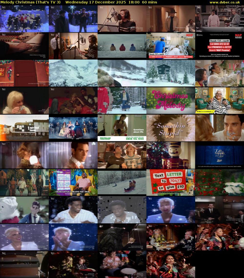 Melody Christmas (That's TV 3) Wednesday 17 December 2025 18:00 - 19:00