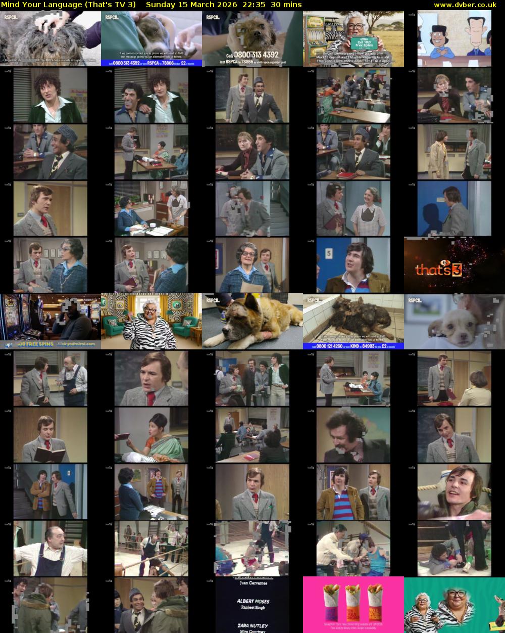 Mind Your Language (That's TV 3) Sunday 15 March 2026 22:35 - 23:05