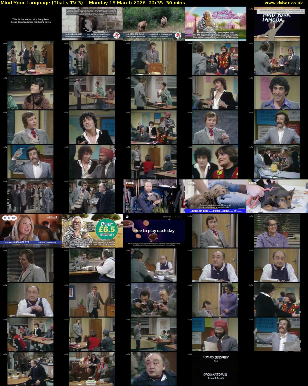 Mind Your Language (That's TV 3) Monday 16 March 2026 22:35 - 23:05