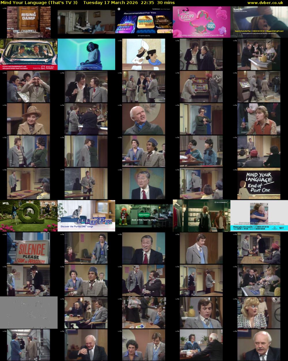 Mind Your Language (That's TV 3) Tuesday 17 March 2026 22:35 - 23:05
