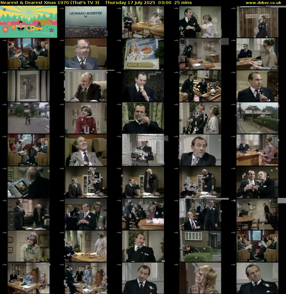 Nearest & Dearest Xmas 1970 (That's TV 3) Thursday 17 July 2025 03:00 - 03:25