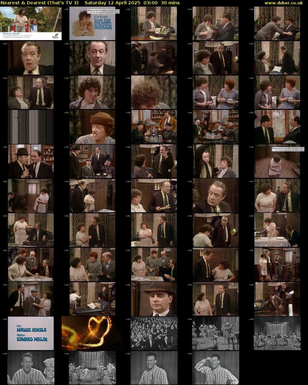 Nearest & Dearest (That's TV 3) Saturday 12 April 2025 03:00 - 03:30