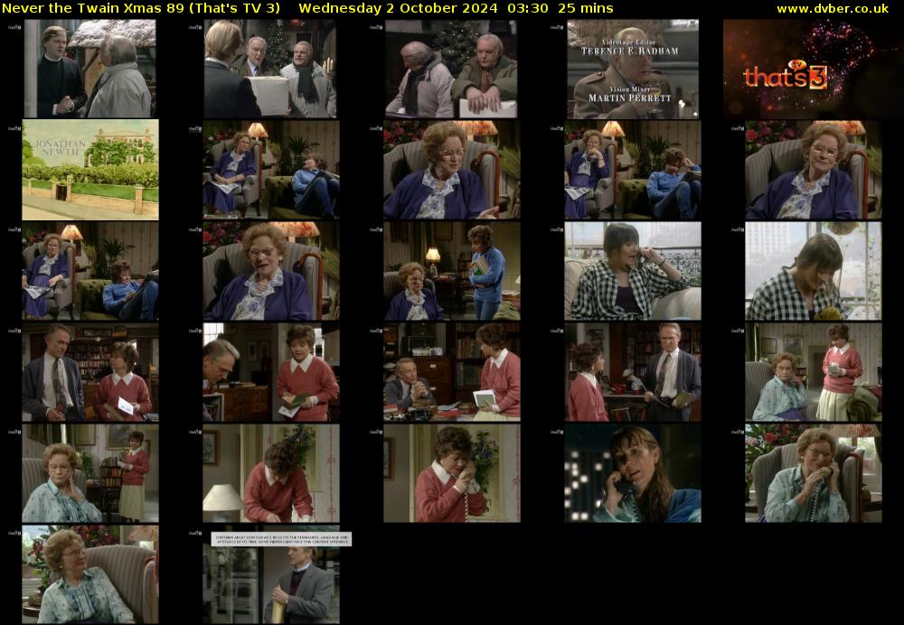 Never the Twain Xmas 89 (That's TV 3) Wednesday 2 October 2024 03:30 - 03:55