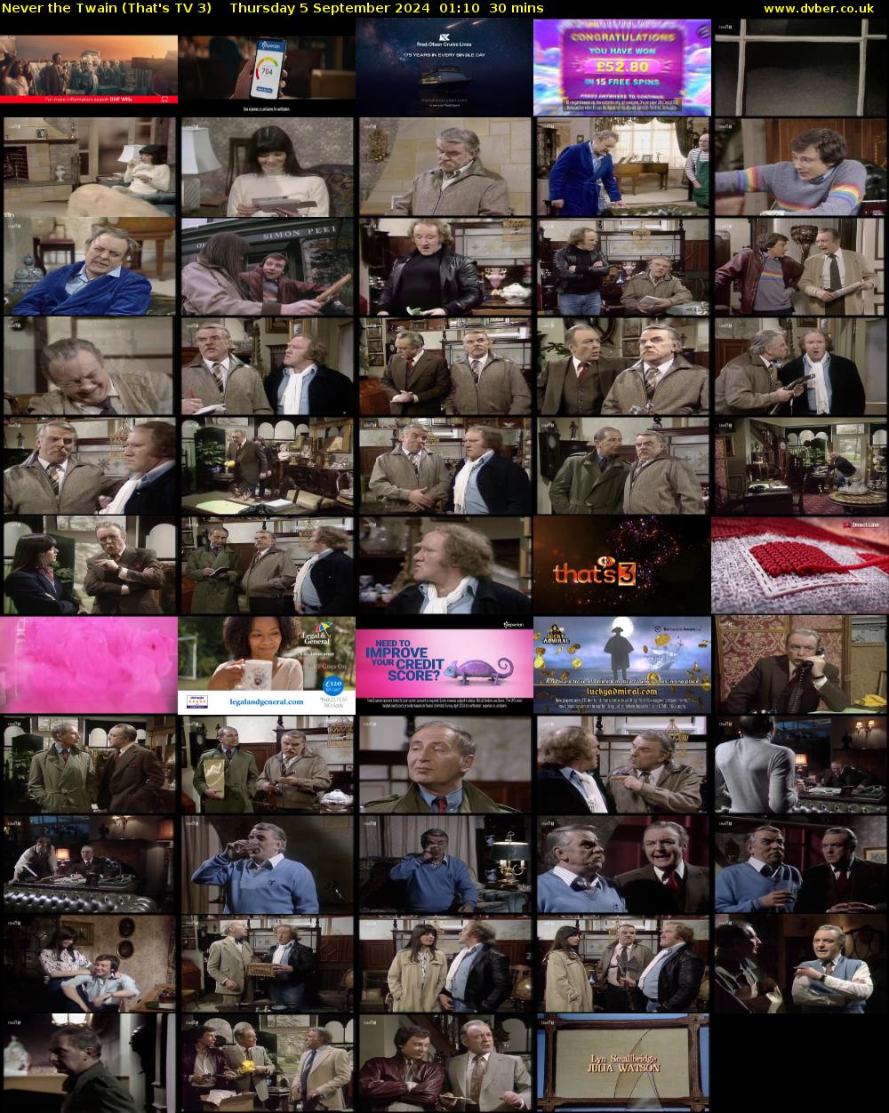 Never the Twain (That's TV 3) Thursday 5 September 2024 01:10 - 01:40