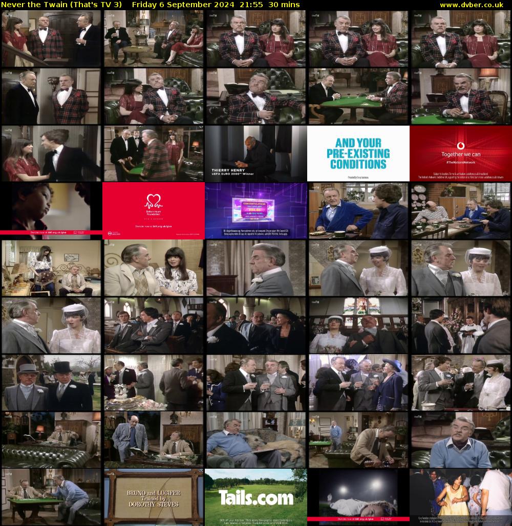 Never the Twain (That's TV 3) Friday 6 September 2024 21:55 - 22:25